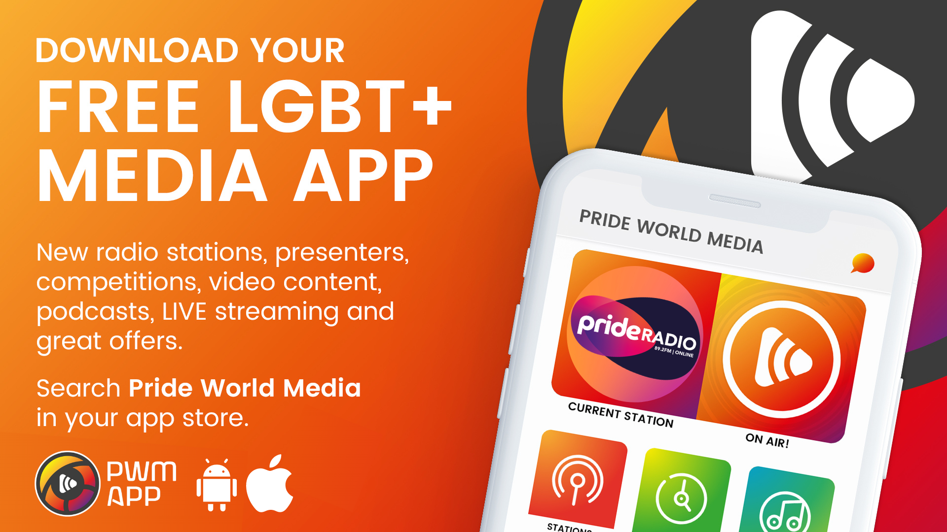 Download the FREE Pride World Media App